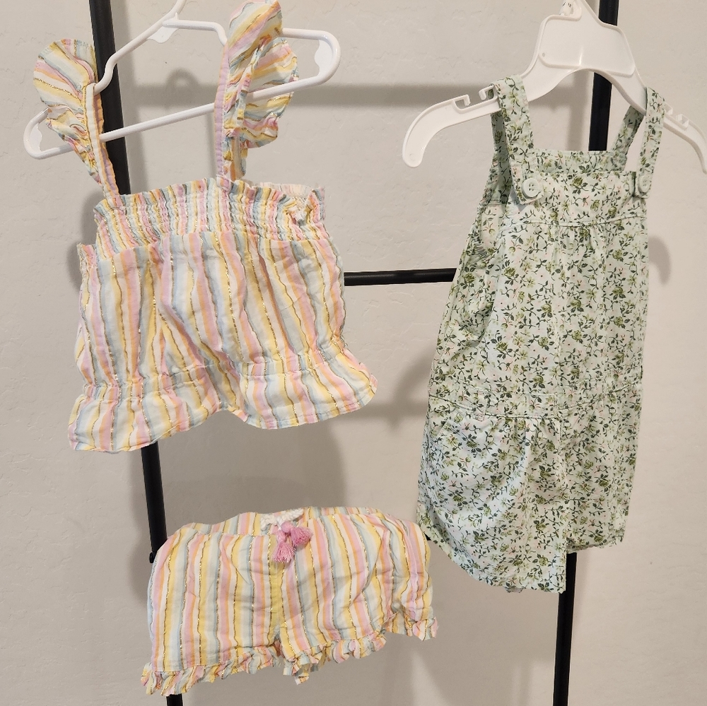 Gap size 5 floral romper and Isaac Mizrahi 2pc set size 4.